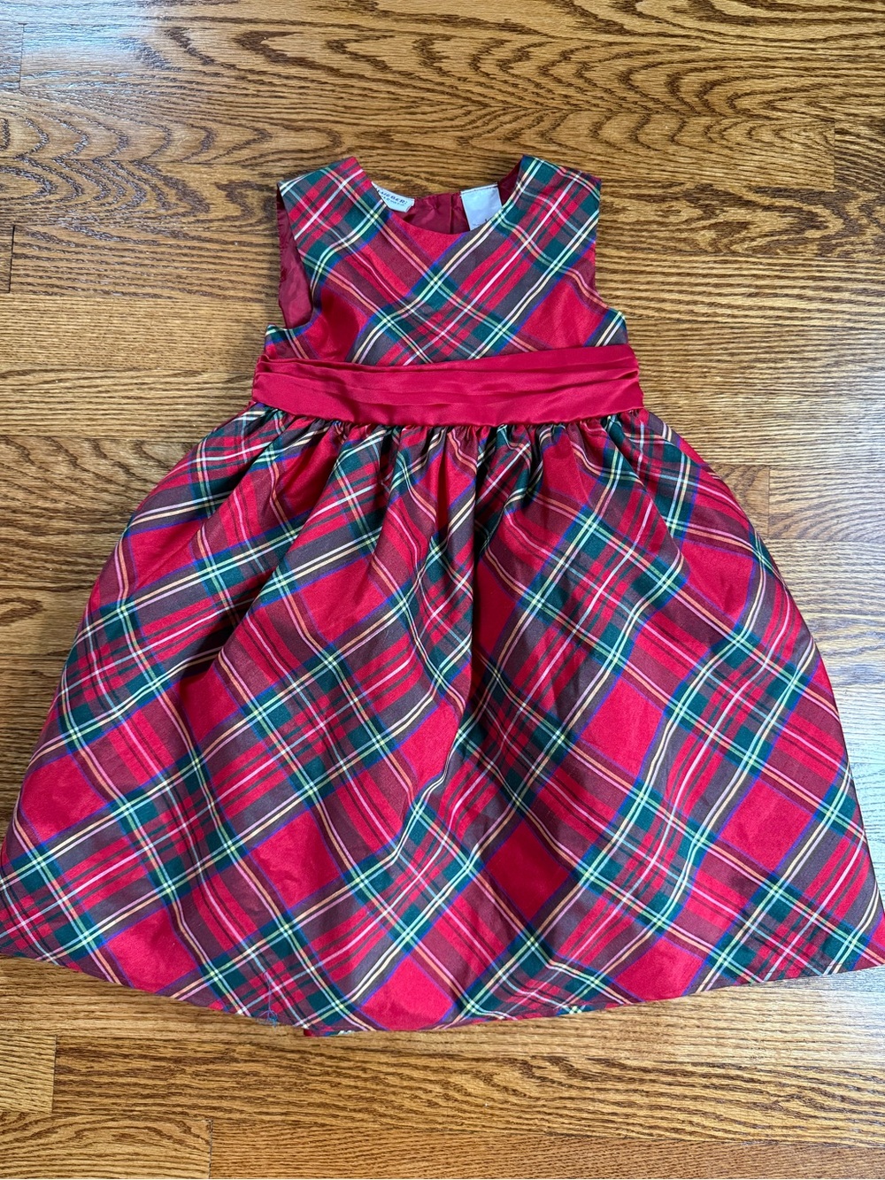 BLUEBERi Boulevard Red Plaid Holiday Party Dress Bow Back Size 6 EUC